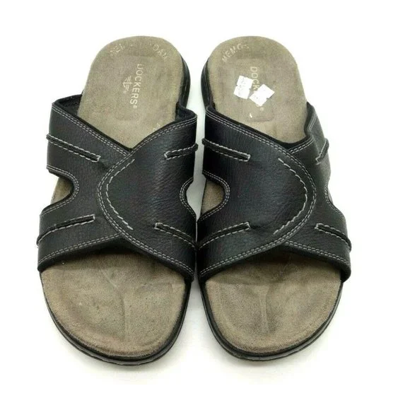 Dockers | Shoes | Dockers Black Leather Casual Slide Sandals  display picture 1